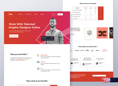 Sribu.com Home Page Exploration design ui ux web design