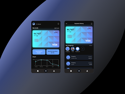 Bank mobile application account app design balance bank beginer black card design figma finance iphone mobile app design money navigation payment practicing shot simplicity style ui ux