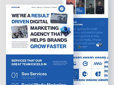 Digital Marketing Agency agency b2b bold type business design agency digital marketing digital marketing agency gency seo marketing header homepage landing page marketing promote seo typography ui design ux web design website website page
