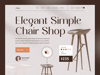 Chairy - chair shop chair creabik creabik design e commerce furniture shop ui web design