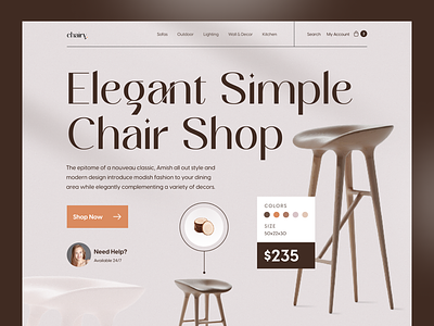 Chairy - chair shop chair creabik creabik design e-commerce furniture shop ui web design