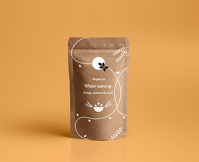 Tea Packaging | Winter warm up brand design brand identity branding branding design design digital illustration figma gimp graphic design illustration minimal orange organic package design packaging packaging design product design tea vector white