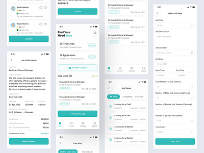 Job Finder Mobile App Design 3d app best design branding clean design design graphic design illustration job app job finder app job finder website job post app mobile app popular app ui ui design ui kit uiuxdesign ux design