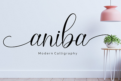 Aniba Script Calligraphy branding calligraphy font font calligraphy font script font wedding monoline