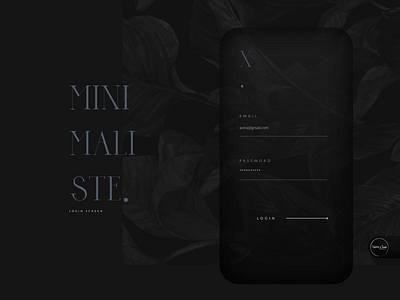 Minimaliste login screen dark mode design ios app design login screen minimal mobile design nature art trendy design ui ui ux ux web