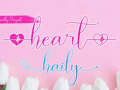 Heart Haily Script Calligraphy branding calligraphy font font script font wedding monoline