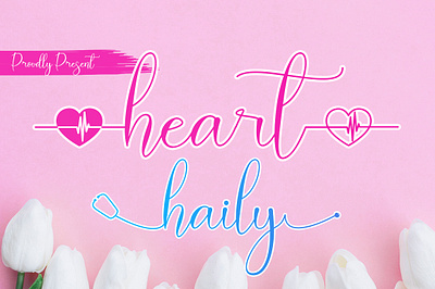 Heart Haily Script Calligraphy branding calligraphy font font script font wedding monoline