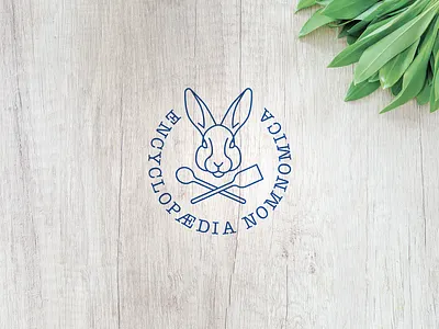 Encyclopædia Nomnomica - Logo for my personal cookbook cookbook cooking cooking logo kitchen nomnom rabbit