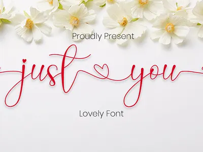 Just You Calligraphy Love Font branding font wedding heart swashes monoline