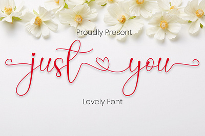 Just You Calligraphy Love Font branding font wedding heart swashes monoline