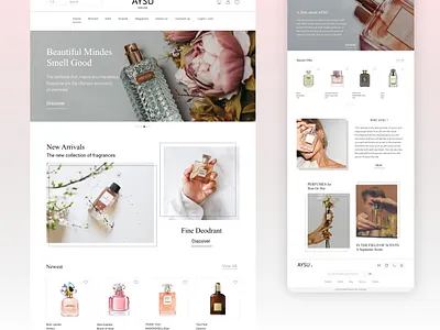 Perfume Online Shop design graphic design minimal typography ui ux web website