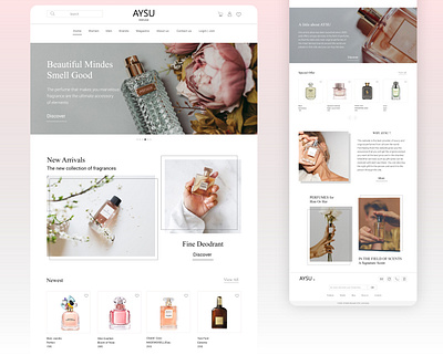 Perfume Online Shop design graphic design minimal typography ui ux web website