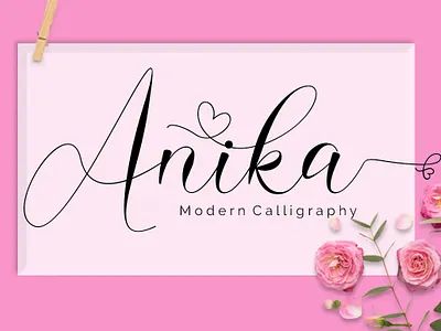 Anika Script Calligraphy Love branding elegant font font script font wedding monoline