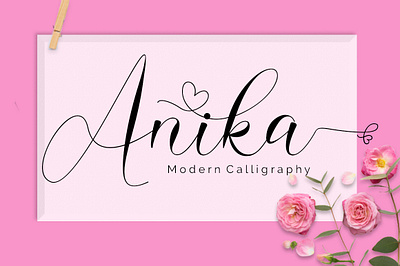 Anika Script Calligraphy Love branding elegant font font script font wedding monoline