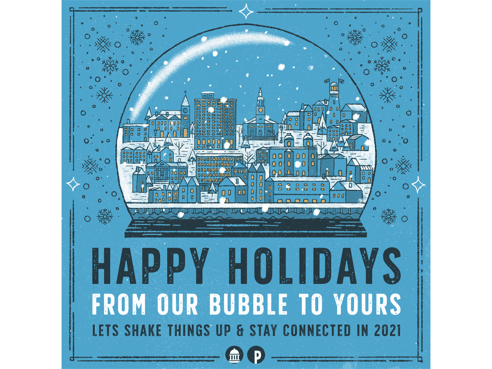 Holiday Email Card christmas email design gif happy holidays holidays maine portland season snow globe winter