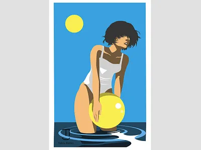 Summertime 2dart art artwork beach girl illustration illustration illustrator sea summer vector vector illustration vectorart