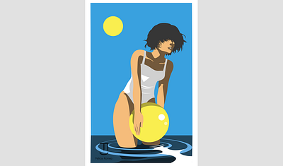 Summertime 2dart art artwork beach girl illustration illustration illustrator sea summer vector vector illustration vectorart