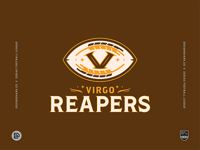 Zodiac Football League | Virgo Reapers (6/12) astrology badge logo brand brand identity football football brand logo logo design logotype sports badge sports branding sports logo uniform design virgo zodiac signs