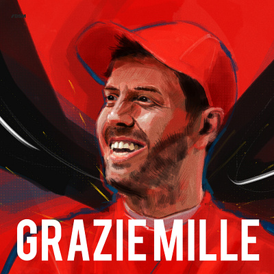 thank you seb vettel comic art design digital painting digital portrait digitalart f1 ferrari formula 1 illustration photoshop postrait scuderia ferrari sebastian vettel vettel