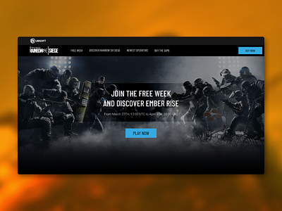 Rainbow Six: Home Screen Concept concept dark theme dark ui game landingpage rainbowsix ubisoft website concept