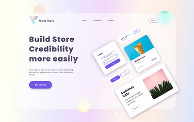 Glassmorphism "Van Van" blur buttons design figma forms log in lorem ipsum pegasus shadow store ui