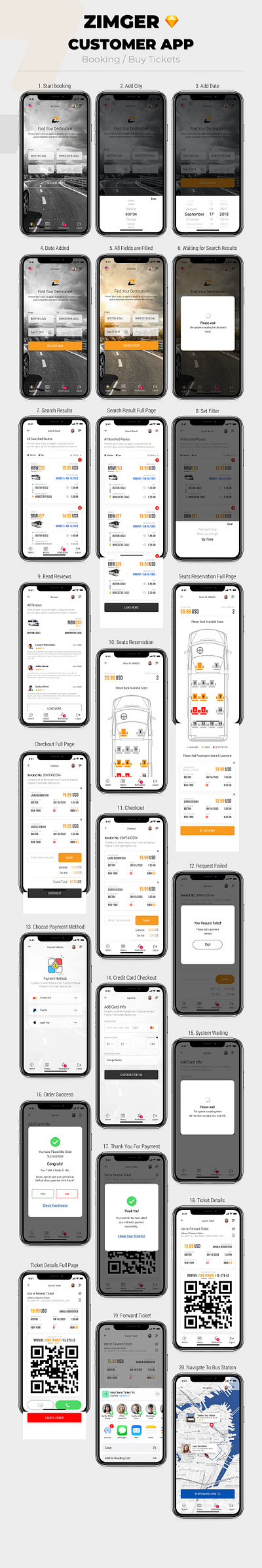 Zimger (UberBus) - Minivans & Bus booking Mobile Application app booking booking app mobile mobile app mobile app design uber ui ui design ux