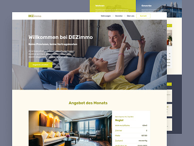 Real estate management company apartments design homepage interface landing page modern real estate rental ui ux ui design web design