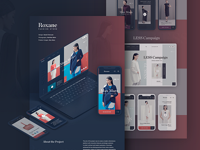 Roxane fashion store presentation animation branding clean design fashion layout modern typography ui