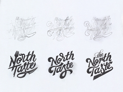 North Taste Food Blog Logo Concepts brand identity custom lettering customtype food blog food logo hand lettering lettering logo logo concepts logo inspiration logo sketch logo sketches restaurant logo wordmark logo