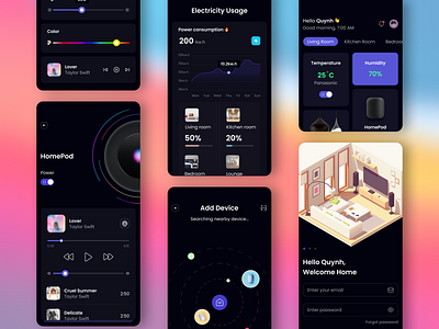 Smart Home - Mobile App app design application mobile app mobile design mobile ui smarthome uidesign uiux uxdesign