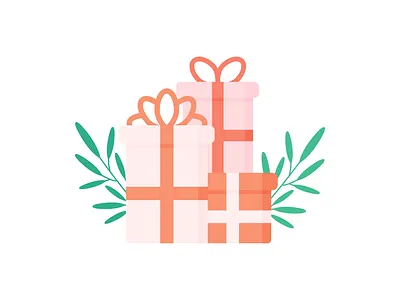 Day 352 - 366 Days of Illustration Challenge - MintSwift bow christmas christmas gifts digital illustration flat design flat illustration flatdesign gift giftbox illustration illustrations illustrator mintswift mistletoe plant presents ribbon vector art vector illustration xmas