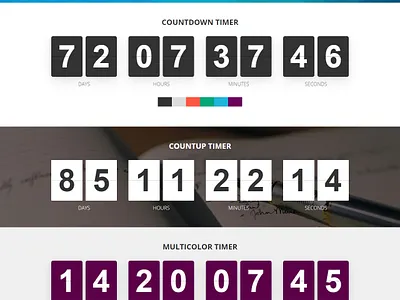 FlipTimer - Addon for Elementor addon animation athenastudio countdown elementor fliptimer jquery multicolor plugin responsive timer wordpress