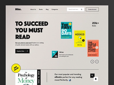 Book Web Store Concept audio book blog book store books bookshelf bookshop dribbble2022 e book ebook ecommerce library minimal novel online book read reading store typography web design website