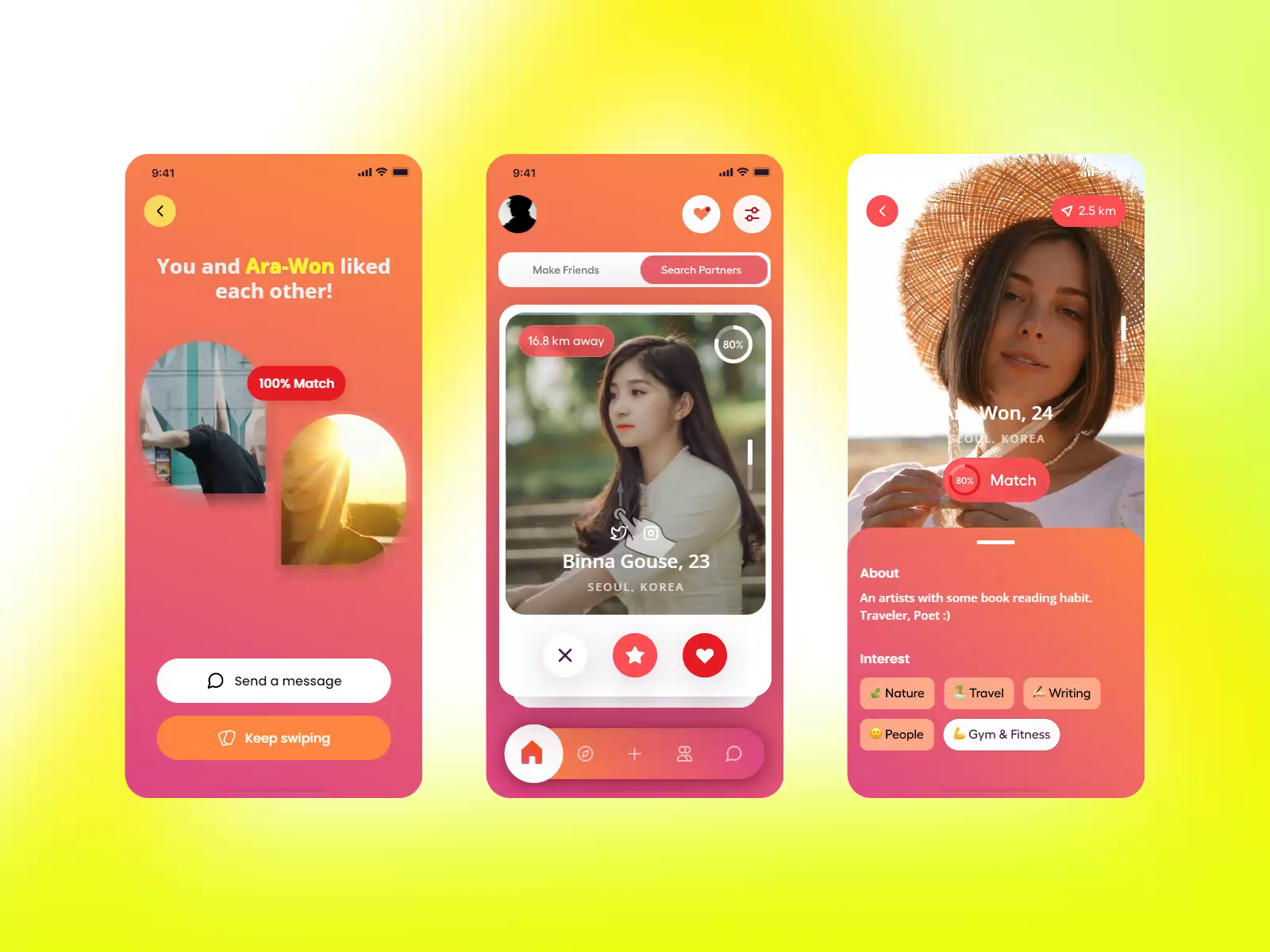 Dating App UI by Rishabh Rai for Fluttertop UIUX Studio on Dribbble