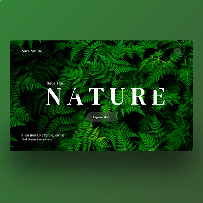 Save Nature Website Concept app app design branding dark theme design ecommerce app illustration typography ui ux