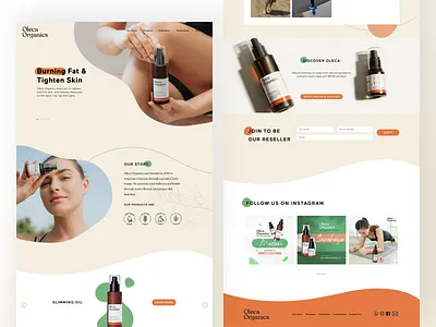 Oleca Organics - Natural Slimming Oil Online Shop Website design ecommerce interaction landingpage online shop redesign slimming oil ui ux website