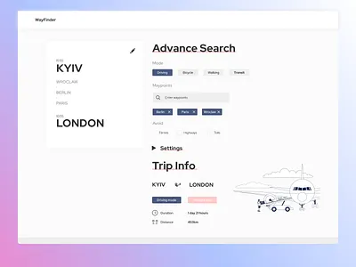 WAY FINDER app art best design minimalism modern new trend ui ux