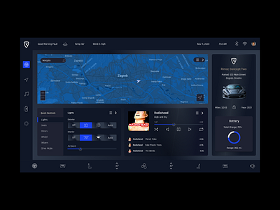 Rimac Concept Two - UX/UI automobile automotive electric vehicle electric vehicles hmi human machine interface hypercar mobility transportation ui uidesign ux uxdesign