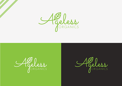 Ageless Organics company logo design green logo logo design minimal logo organic logo