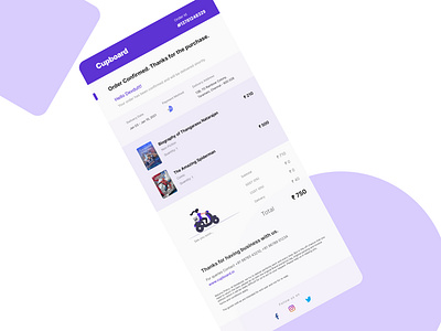 Daily UI Challenge Day 17 - Email Receipt app app design dailyui design email email receipt illustration minimal order summary ui ui ux uidesign ux