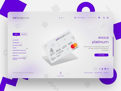 Evocabank bank banking banking website clean sketch ui ux web