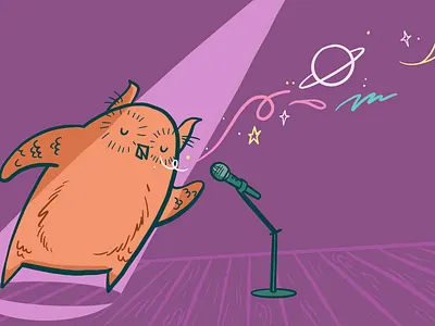 Spoken word branding cartoon character drawing education illustration owl