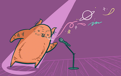 Spoken word branding cartoon character drawing education illustration owl
