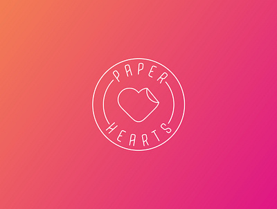 Paper Hearts company logo fast fasion heart logo logo logodesign minimal logo paper simple