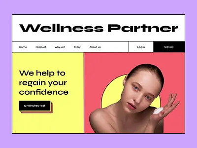 Wellness Website Landing Page Neubrutalism beauty beauty product cosmetic face fitness health landing page makeup meditation mental health neubrutalism skin skincare spa website website design wellness wellness landing page wellness website yoga