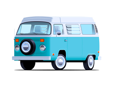 VW Camper camper illustration illustration vector isometric vintage volkswagen