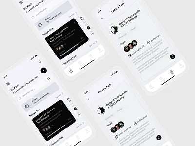 Task Management App app design black black and white calendar card figma ios management minimal reminder search task task management task manger ui ux