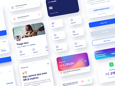 Noodle - Design System bank banking cards clean components design app design system dsm guidelines light ui