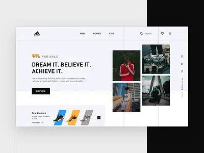 Adidas Website Banner adidas adidas originals banner fashion homepage homepage design onepage redesign shoes ui ui design ux webdesign website website ui