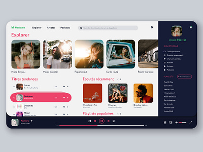 Application pour écouter de la musique app branding design logo ui ux web webdesign